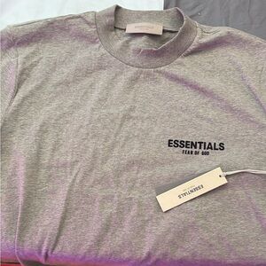 Fear of God Essentials Gray Short Sleeve Logo Tee